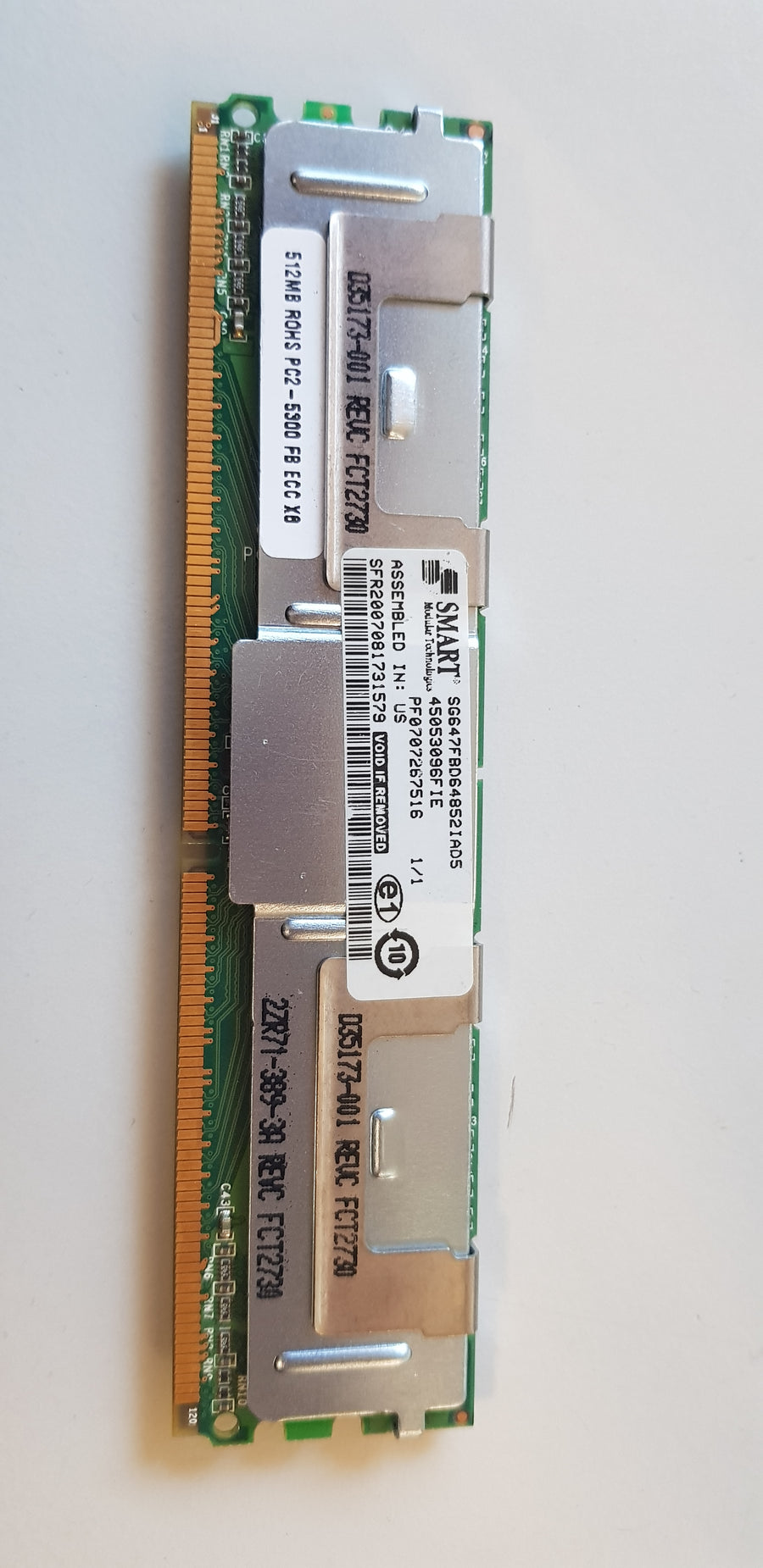 Smart Modular 512MB 240P DDR2 PC5300 ECC REG DIMM Memory Module (SG647FBD64852IAD5)