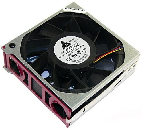 Delta Electronics PFC1212DE 120x120x38mm Cooling Fan, 252.85 CFM, 5500 RPM, Caddy