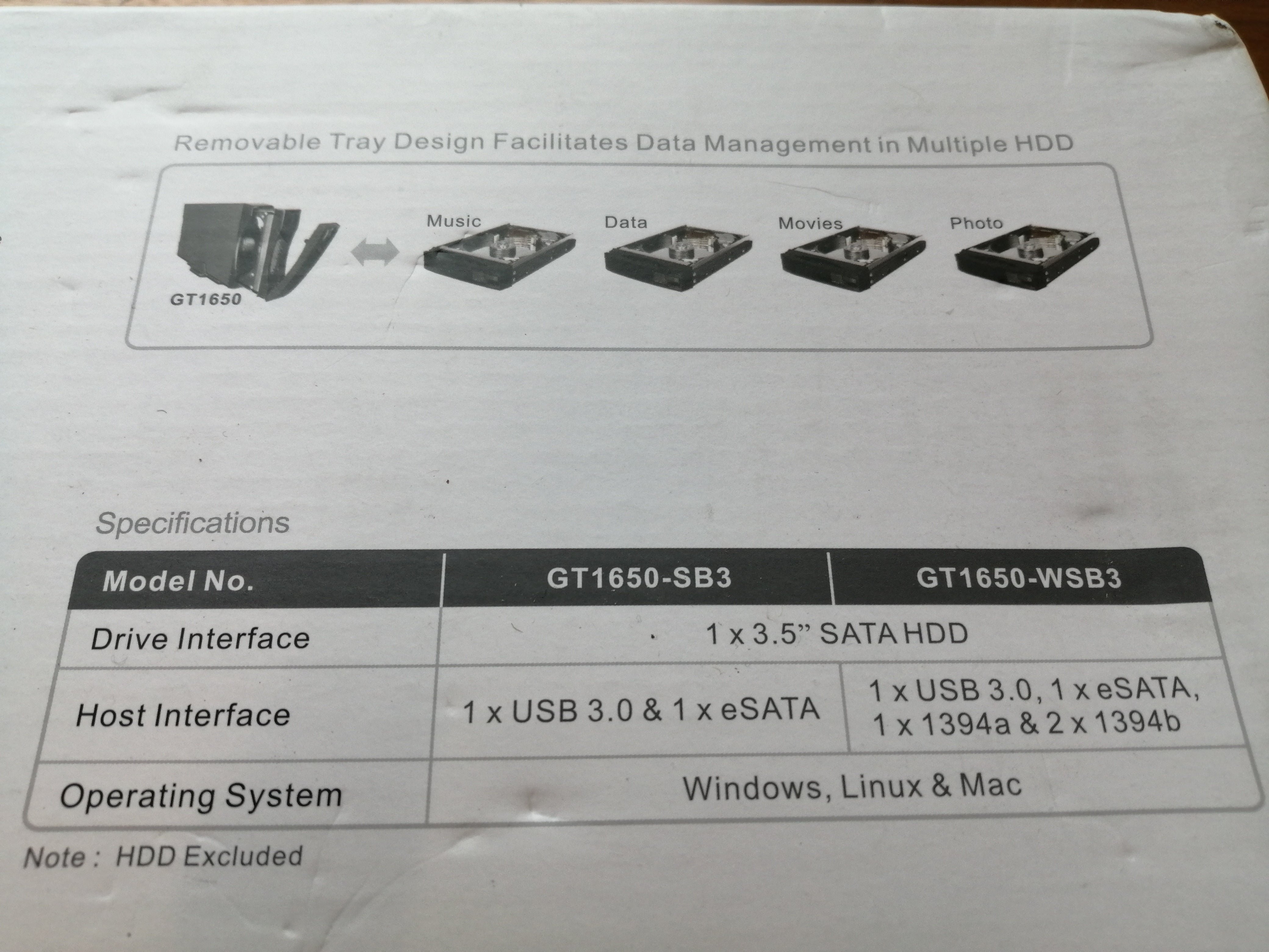 Raidon GT1650-SB3 External HDD Enclosure.