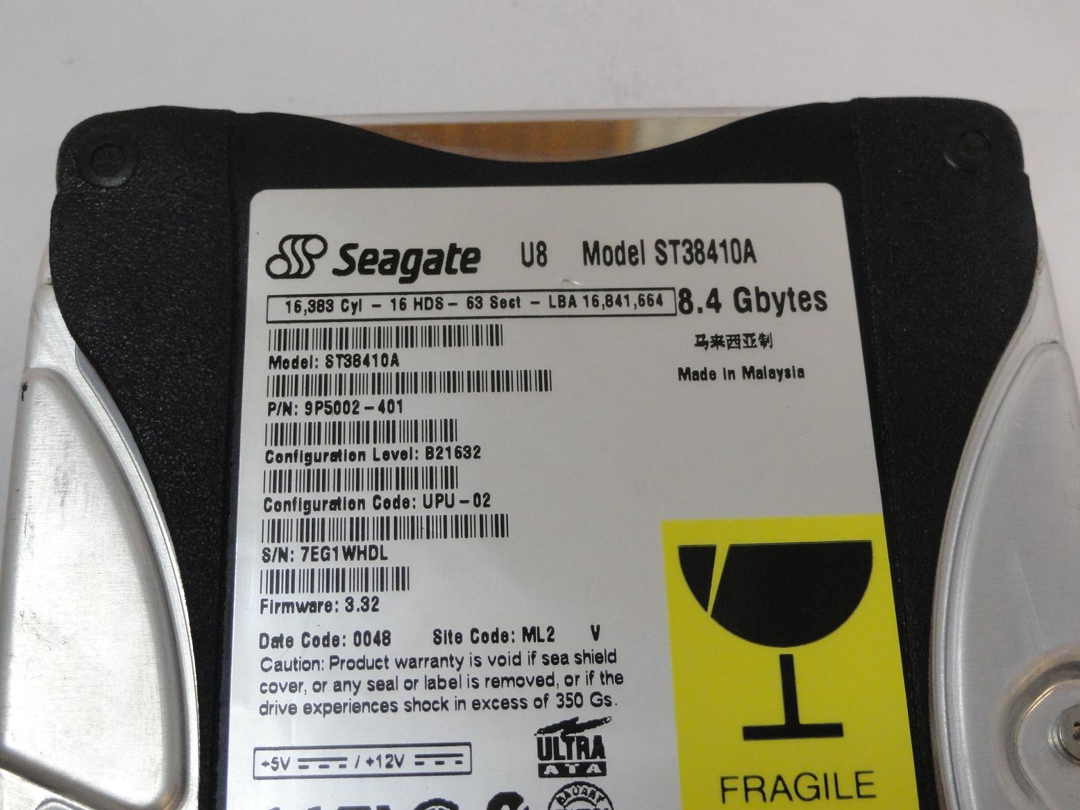 Seagate 8.4GB IDE 5400rpm 3.5in HDD ( 9P5002-401 ST38410A ) USED
