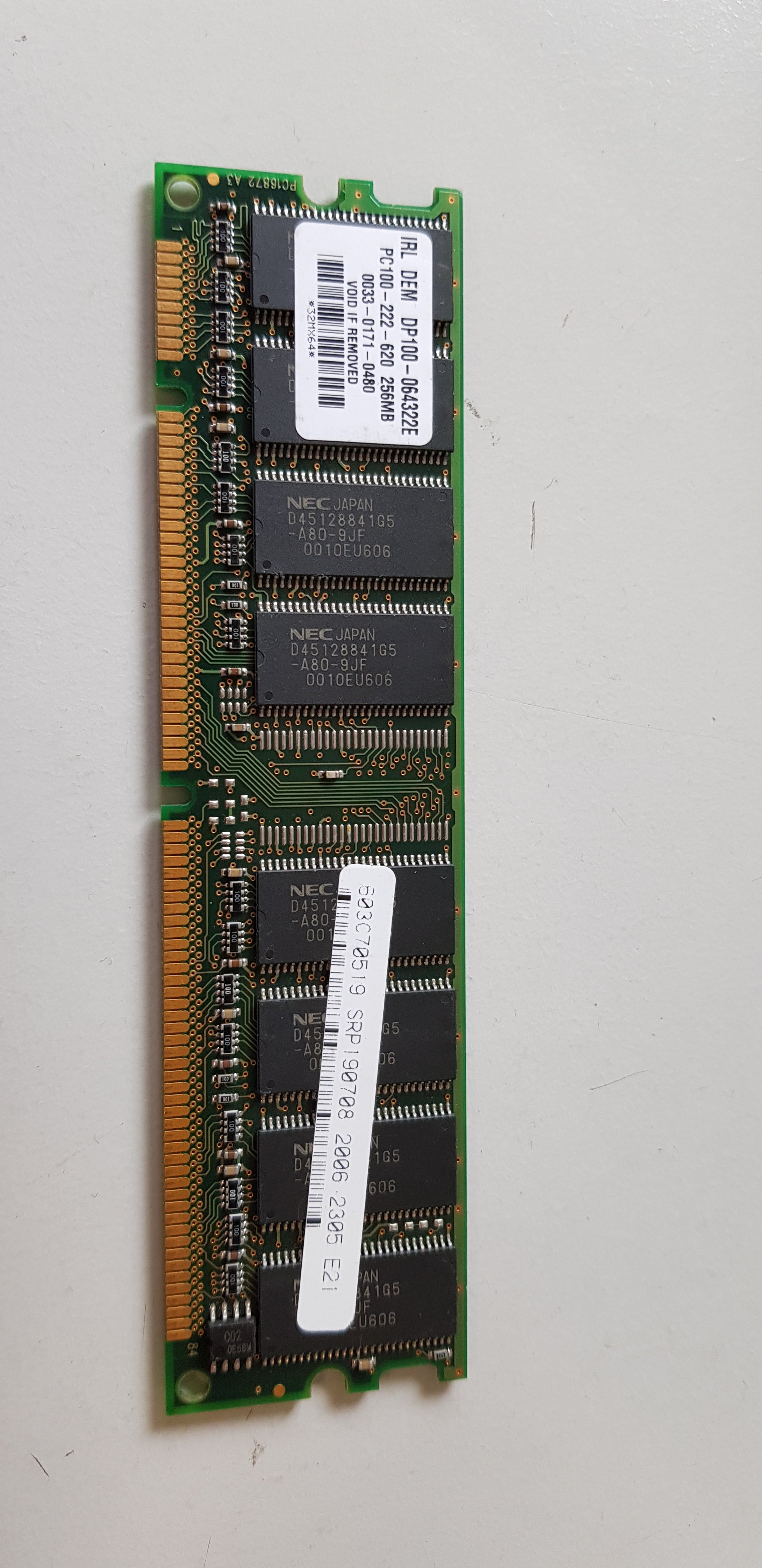 IRL DEM 256MB PC100-222-620 256MB CL2 SDRAM PC100 Memory Module(DP100-064322E)