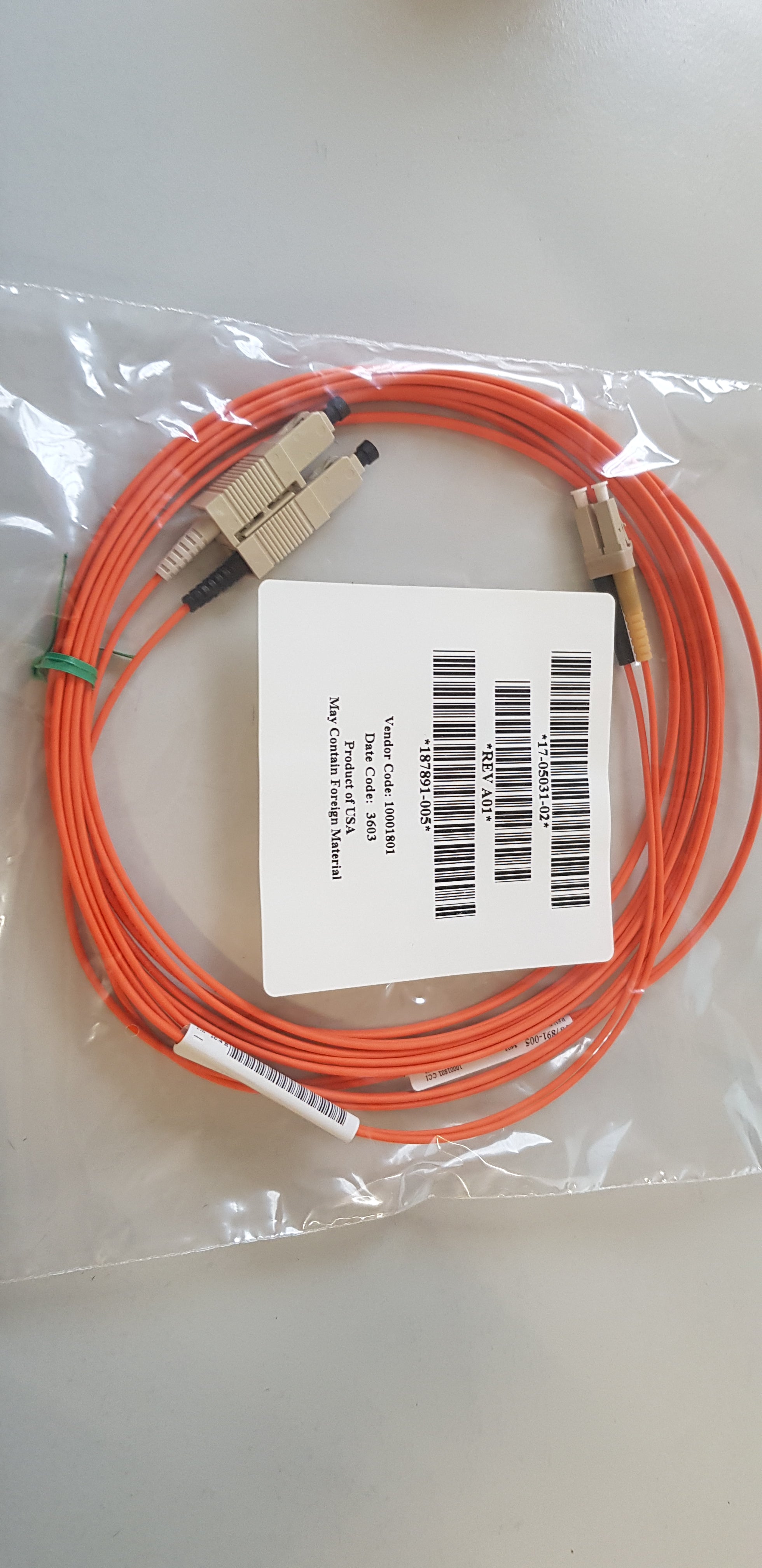 Compaq 5m LC to SC Fiber Optic Cable - Refurbished - 187891-005