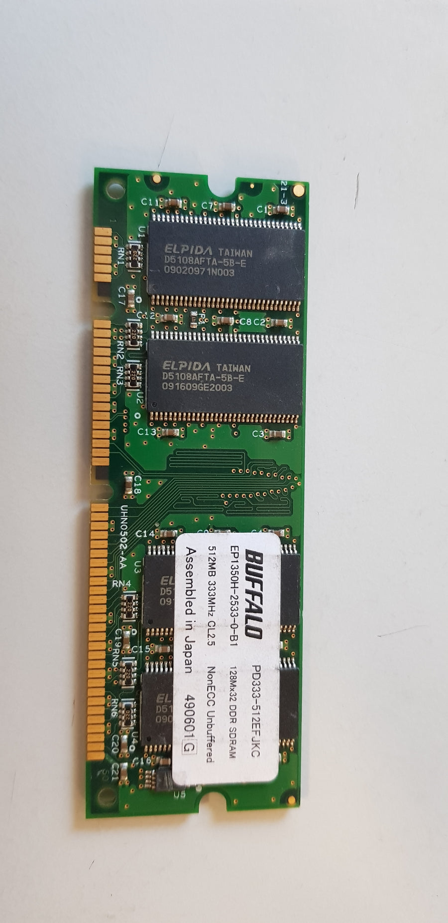 Buffalo 512MB 333MHz CL2.5 nonECC Unbuffered DDR SDRAM Memory Module (EP1350H-2533-0-B1)