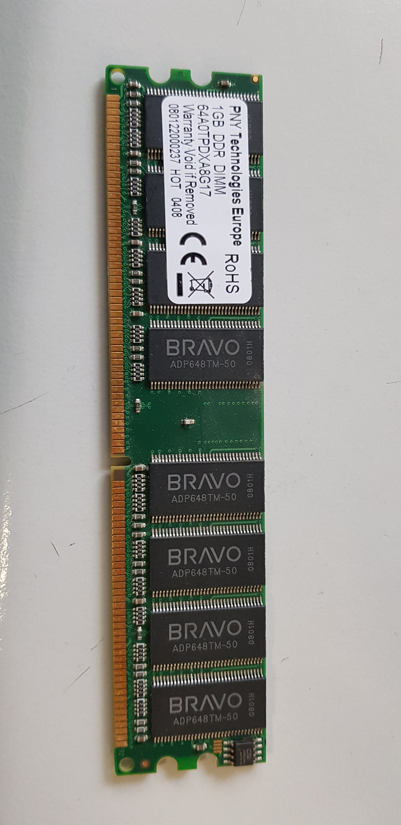 PNY 1GB DDR-RAM PC-3200U non-ECC DIMM Desktop-Memory Module (64A0TPDXA8G17)