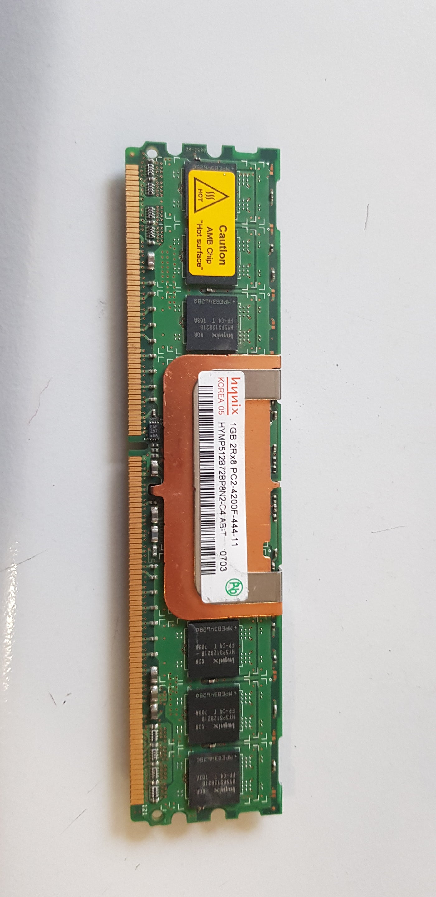 Hynix 1GB PC2-4200 DDR2-533MHz ECC Fully Buffered CL4 240-Pin DIMM Dual Rank Memory Module (HYMP512B72BP8N2-C4 AB-T )