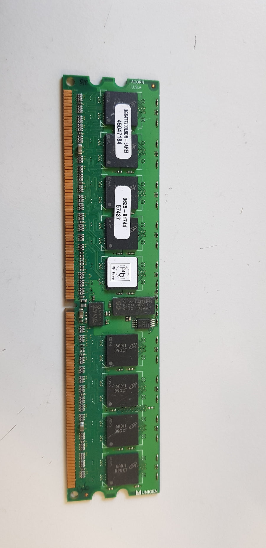 Unigen 512MB PC2-4200 DDR2 ECC Unbuffered CL4 240P DIMM UG64T7200L8DR-5AREF