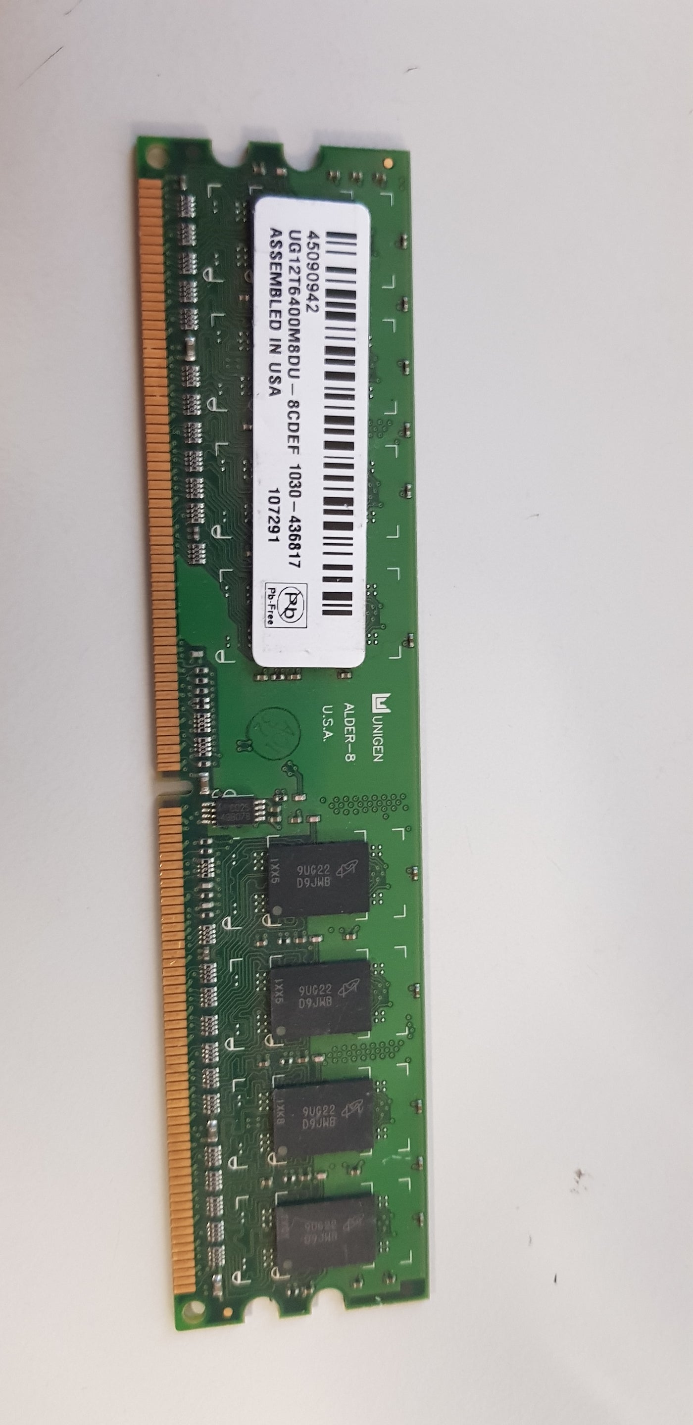 Unigen 1GB DDR2 6400 DIMM MEMORY MODULE UG12T6400M8DU-8CDEF