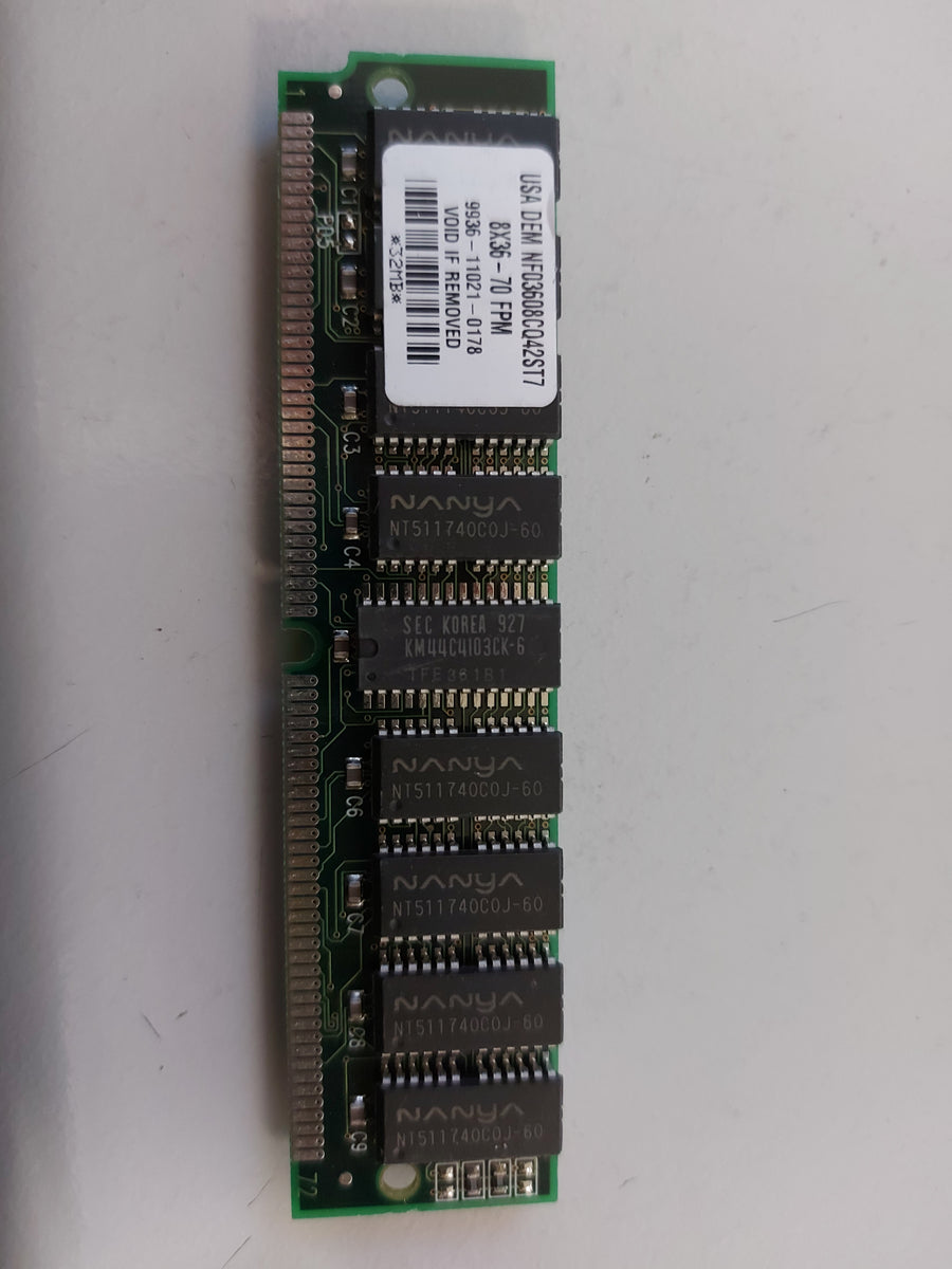 Generic 32MB non parity FPM 8x36 70ns SIMM Memory NF03608CQ42ST7
