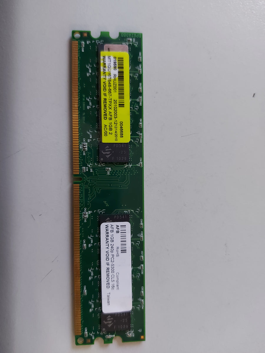 OEM/ Micron 1GB DDR2-667PC2-5300 CL5 240P NO-ECC UDIMM MT1GU16T648-667-TPXX