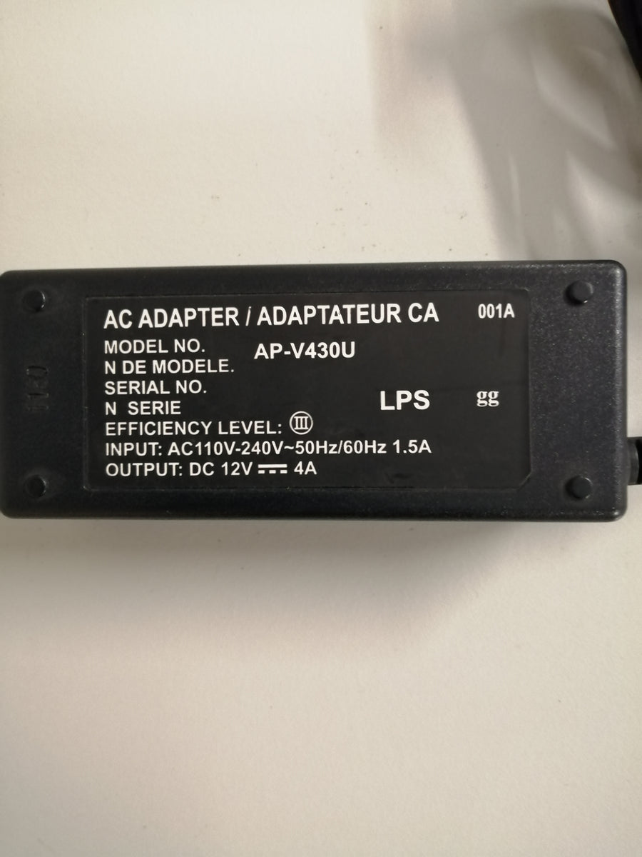 AC ADAPTER AP-V430U 240 V IN 12 V OUT ( AP-V430U USED )