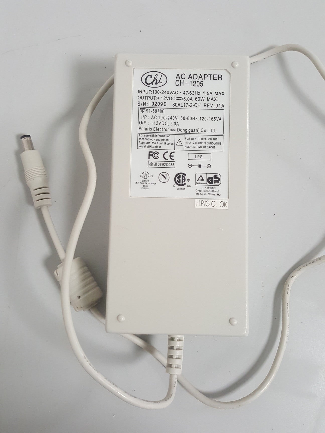 Chi AC ADAPTER (CH 1205 USED)