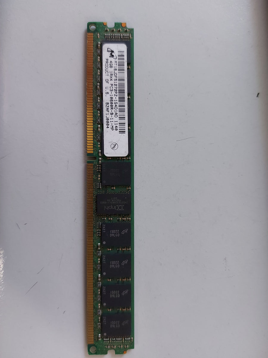 Micron 4GB PC3-10600 DDR3-1333MHz CL9 240-Pin DIMM MT18JDF51272PZ-1G4D1AD