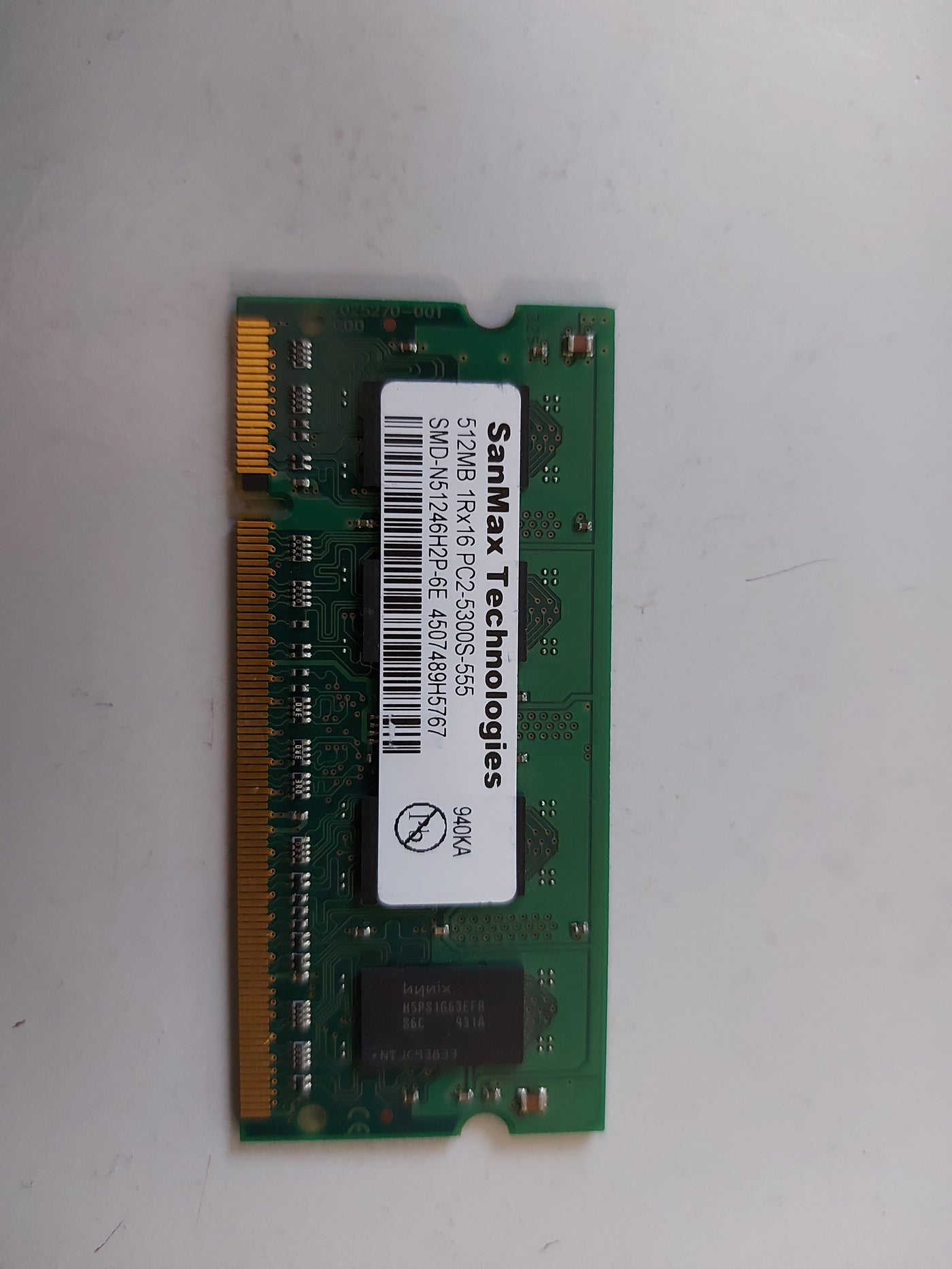 sanmax 512MB 1Rx16 PC2-5300S SODIMM Memory Module SMD-N51246H2P-6E