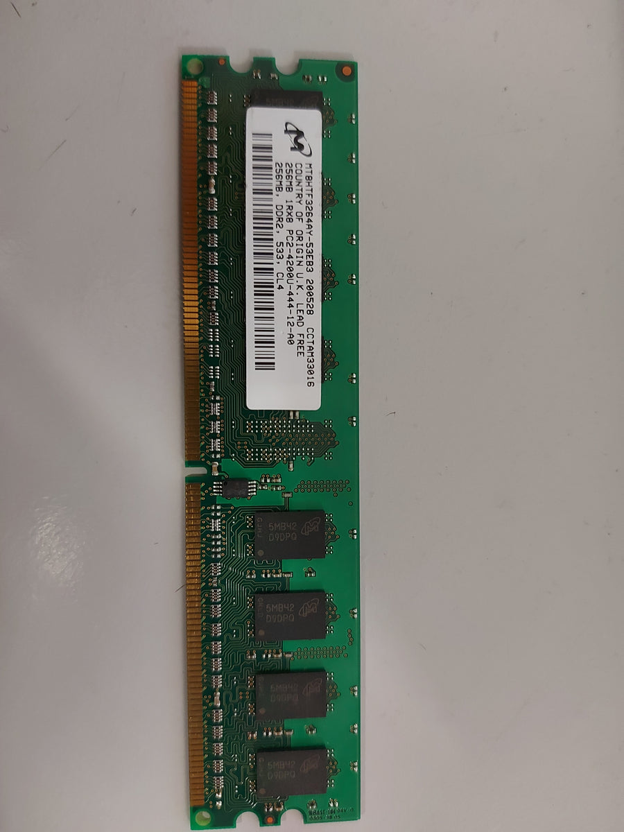 Micron 256 MB DDR2-RAM 1Rx8 PC2-4200U non-ECC MT8HTF3264AY-53EB3