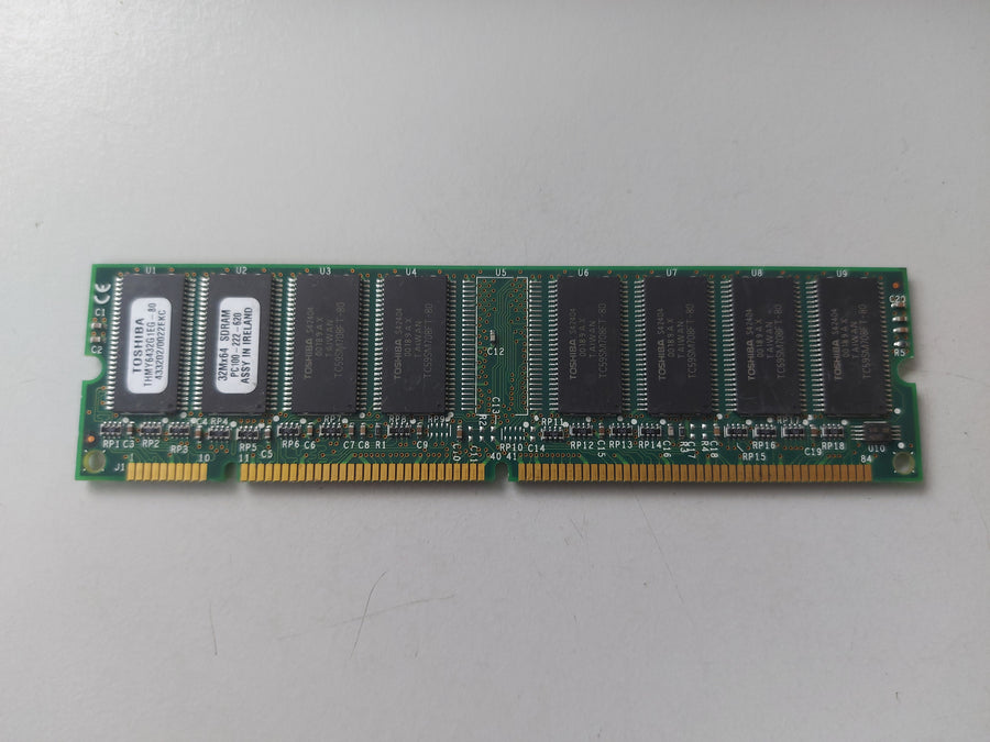 Toshiba 256MB PC100 100MHz Non-ECC 168-Pin CL2 SDRAM UDIMM ( THMY6432G1EG-80 ) USED