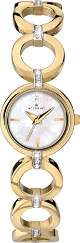 Accurist Womens Analogue Japanese Quartz Watch with Gold Tone Strap 8256