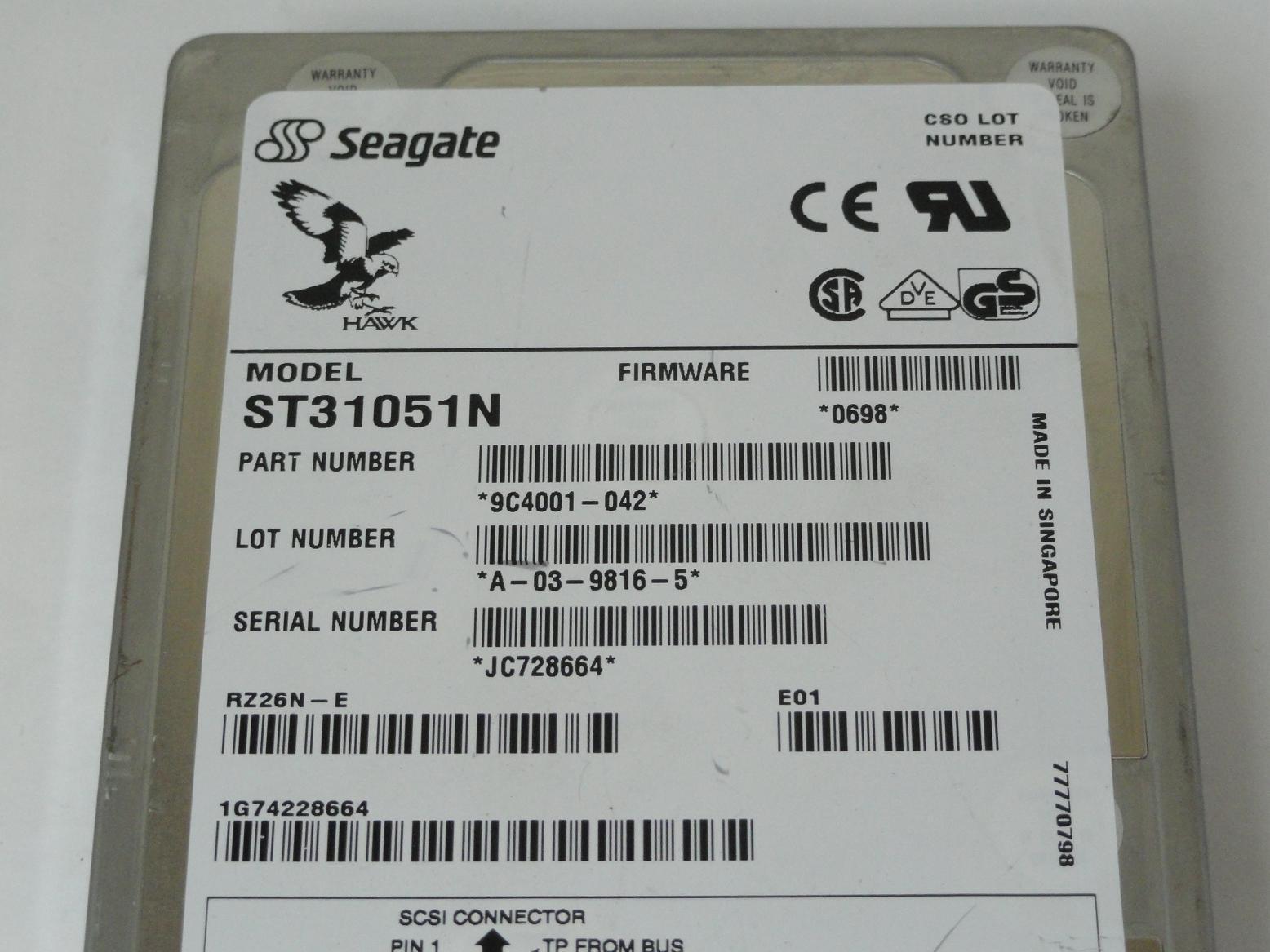 PR22438_9C4001-042_Seagate DEC 1GB SCSI 50 pin 5400rpm 3.5in HDD - Image3