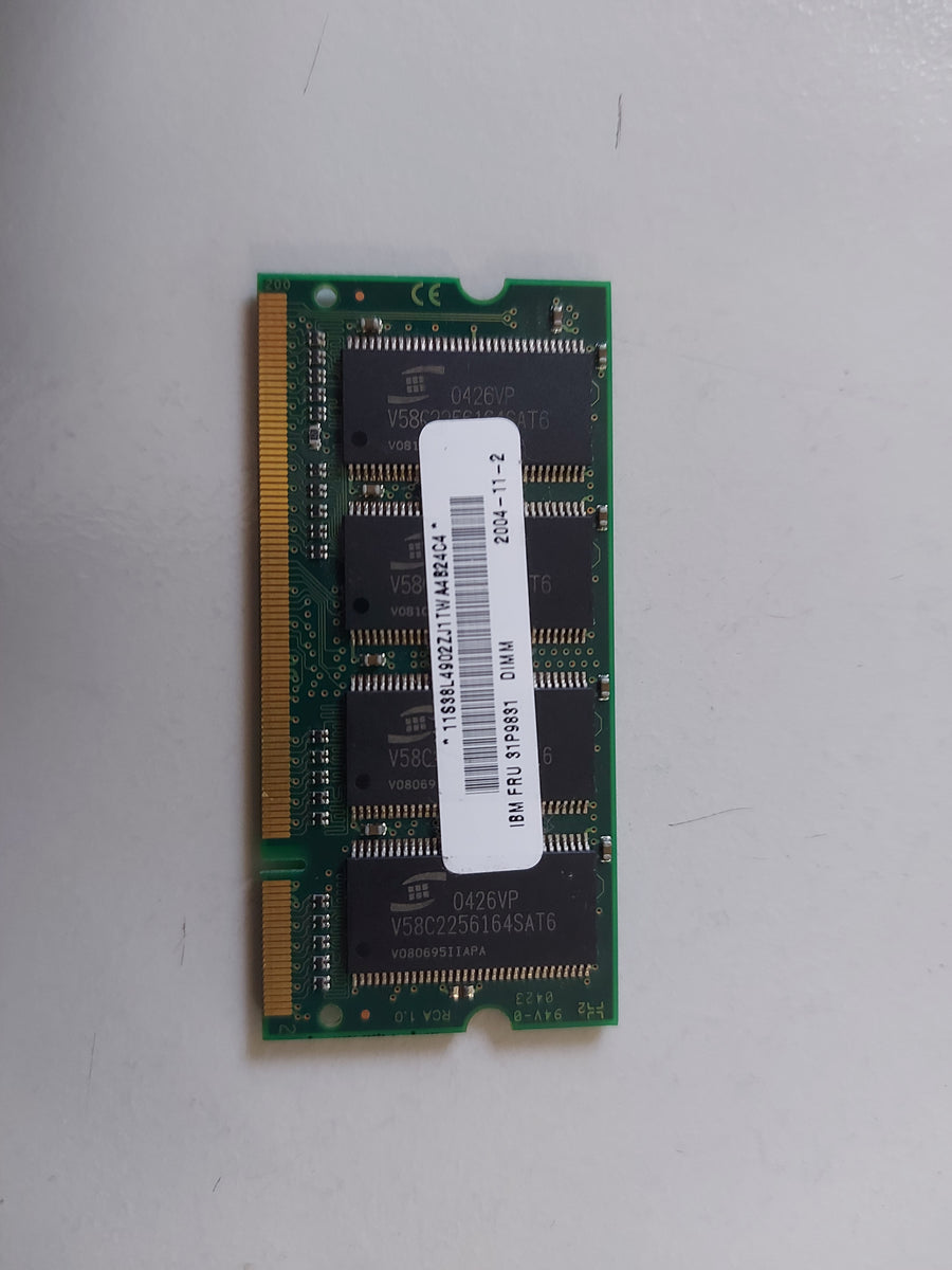 ProMOS IBM 256MB PC2700 DDR nonECC CL2.5 200P SoDimm V826632B24SATG-C0 31P9831