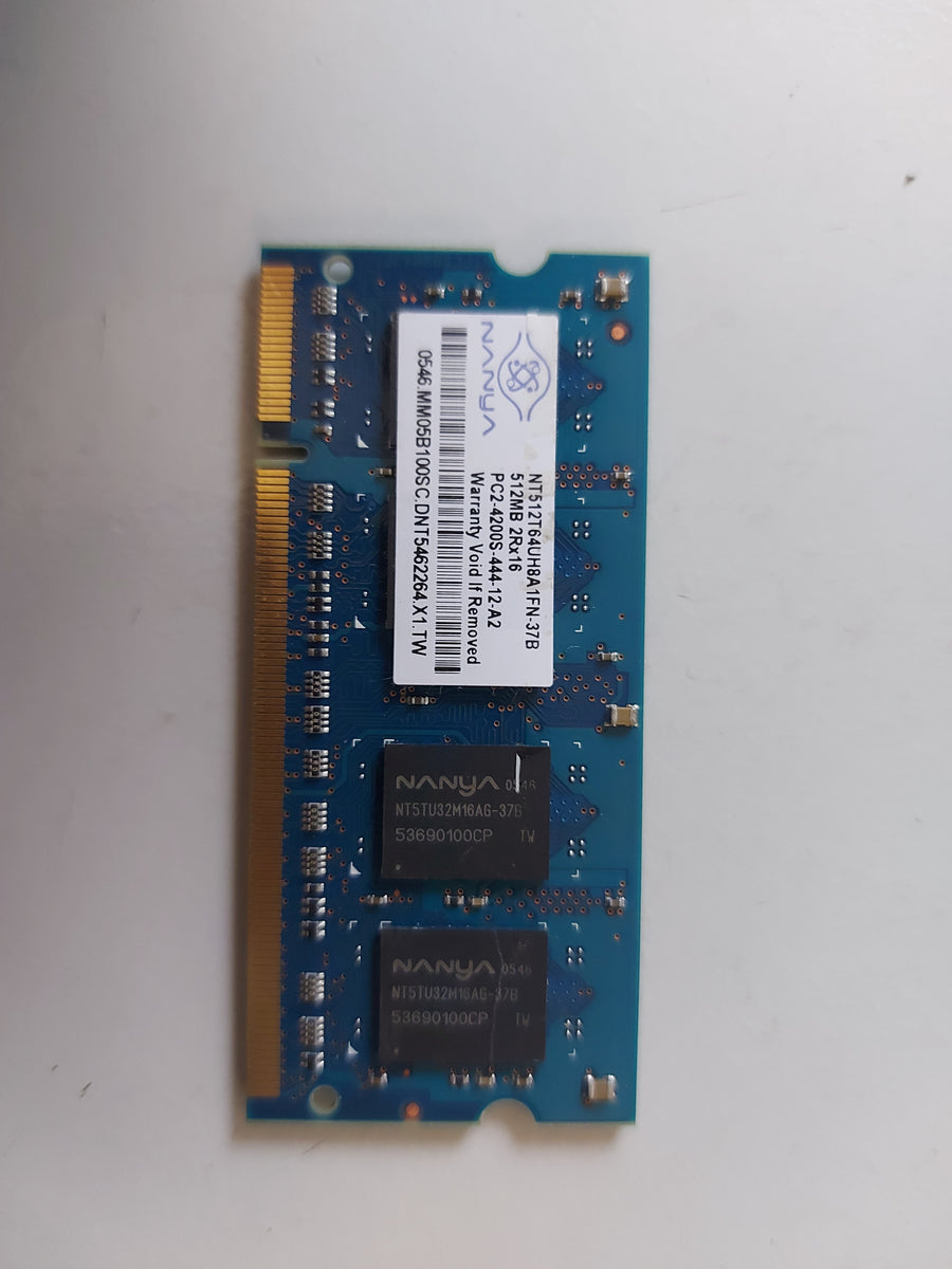 Nanya 512MB PC2-4200 DDR2 nonECC Unbuffered CL4 200P SoDimm NT512T64UH8A1FN-37B