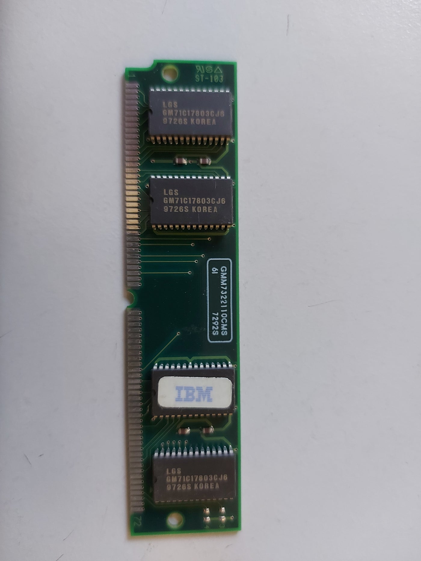 IBM 8MB 5V 60NS 72-PIN SIMM NON-PARITY EDO RAM MEMORY MODULE 92G7321