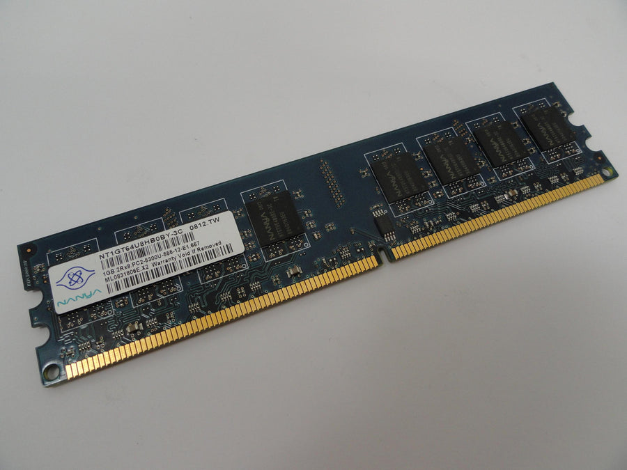 Nanya 1GB PC2-5300 DDR2-667MHz nonECC Unbuffered CL5 240P DIMM NT1GT64U8HB0BY-3C