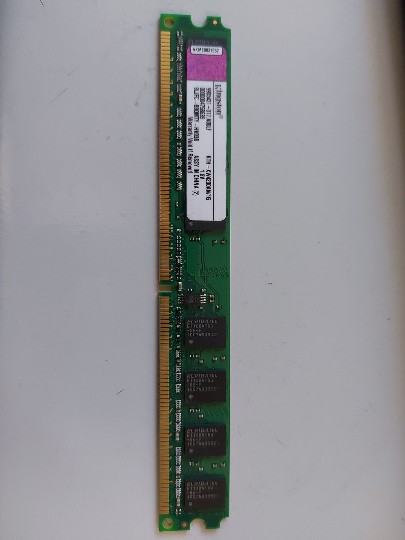 Kingston 1GB PC2-4200 DDR2-533 NONECC CL4 240P KTH-XW4200AN/1G 9905431-017.A00LF