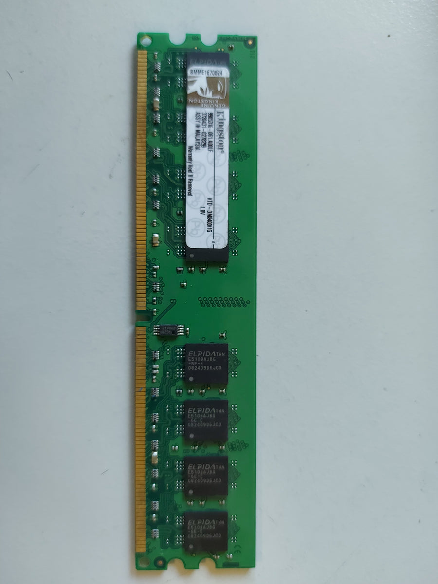 Kingston 1GB PC2-3200 DDR2-400MHz DIMM RAM 9905316-061.A00LF KTD-DM8400/1G