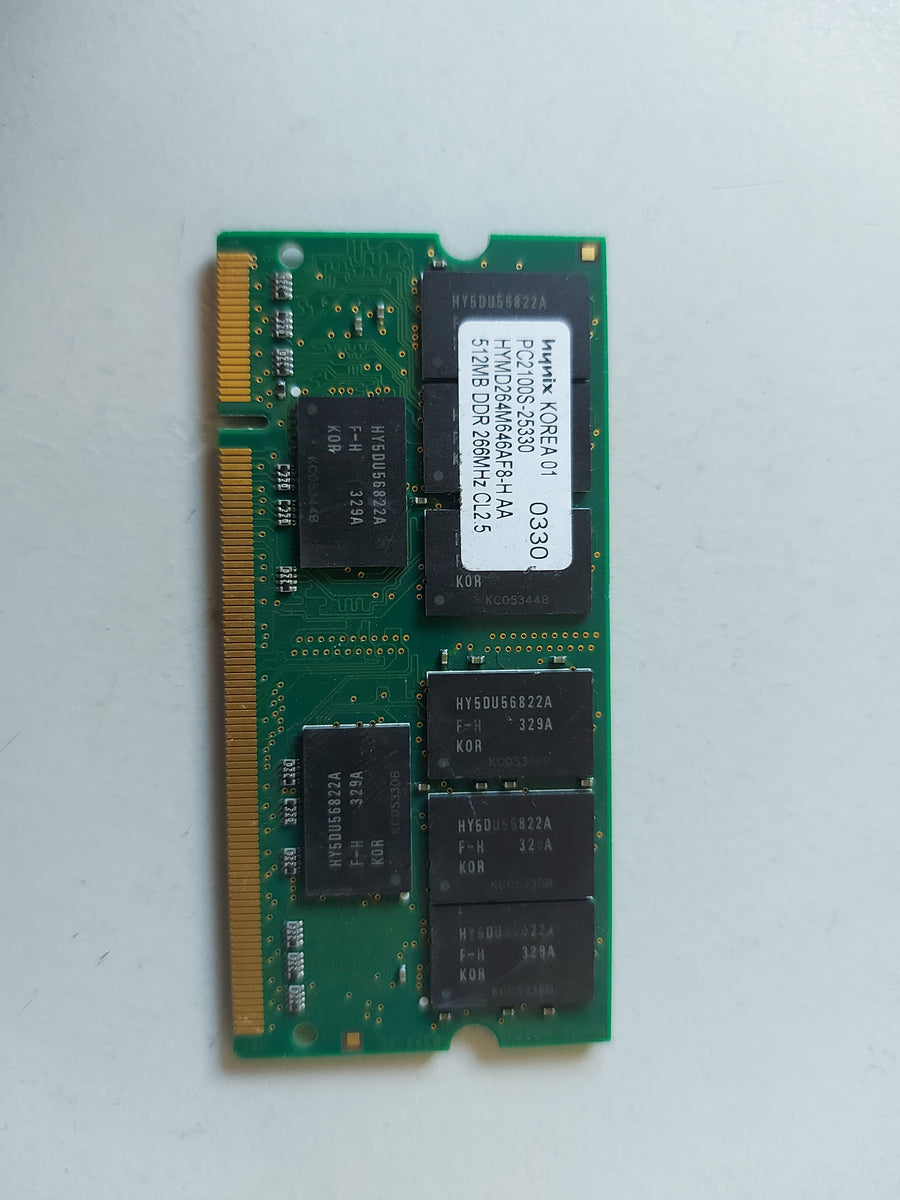 Hynix IBM 512MB DDR SoDimm Non ECC PC-2100 266Mhz HYMD264M646AF8-H AA 10K0033
