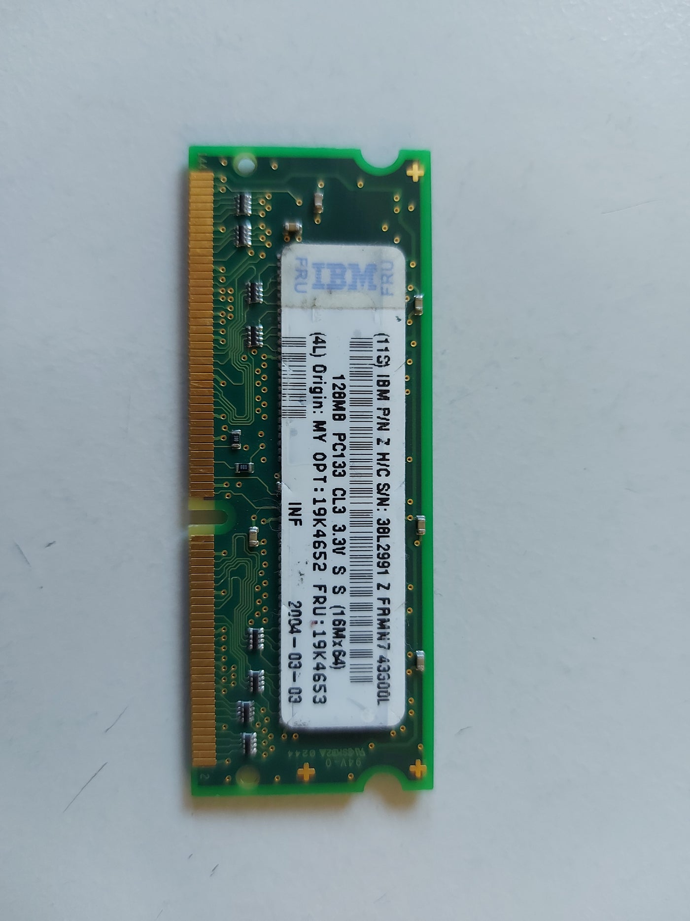Hynix IBM 128MB SODIMM CL3 PC133 DDR SDRAM HYS64V16200GDL-7.5-D 19K4653