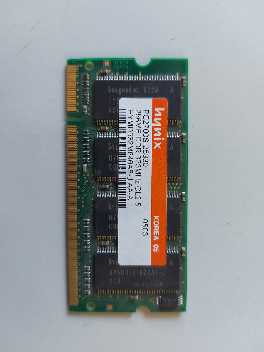 Hynix 256MB DDR CL2.5 PC2700 200pin nonECC SODIMM HYMD532M646A6-J AA-A 120-00044