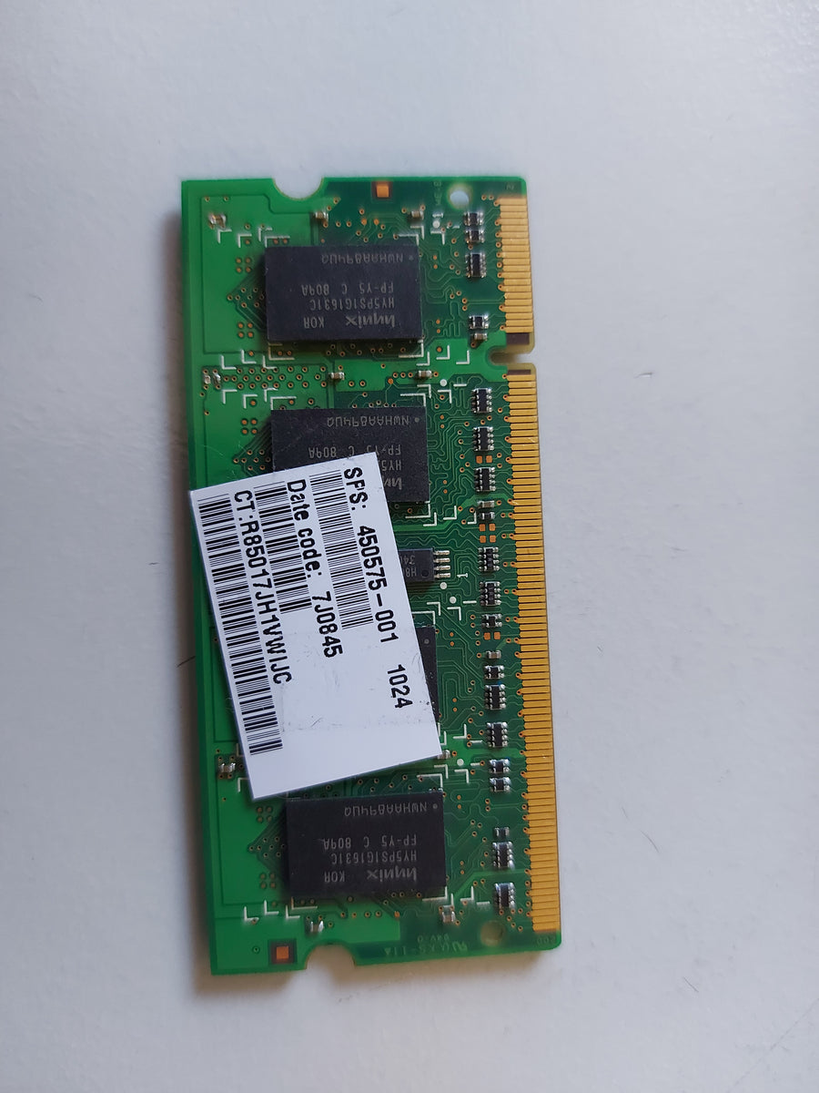 Hynix/HP 1GB PC2-5300 DDR2-667Mhz non-ECC CL5 200P SoDimm HYMP112S64CP6-Y5 45057