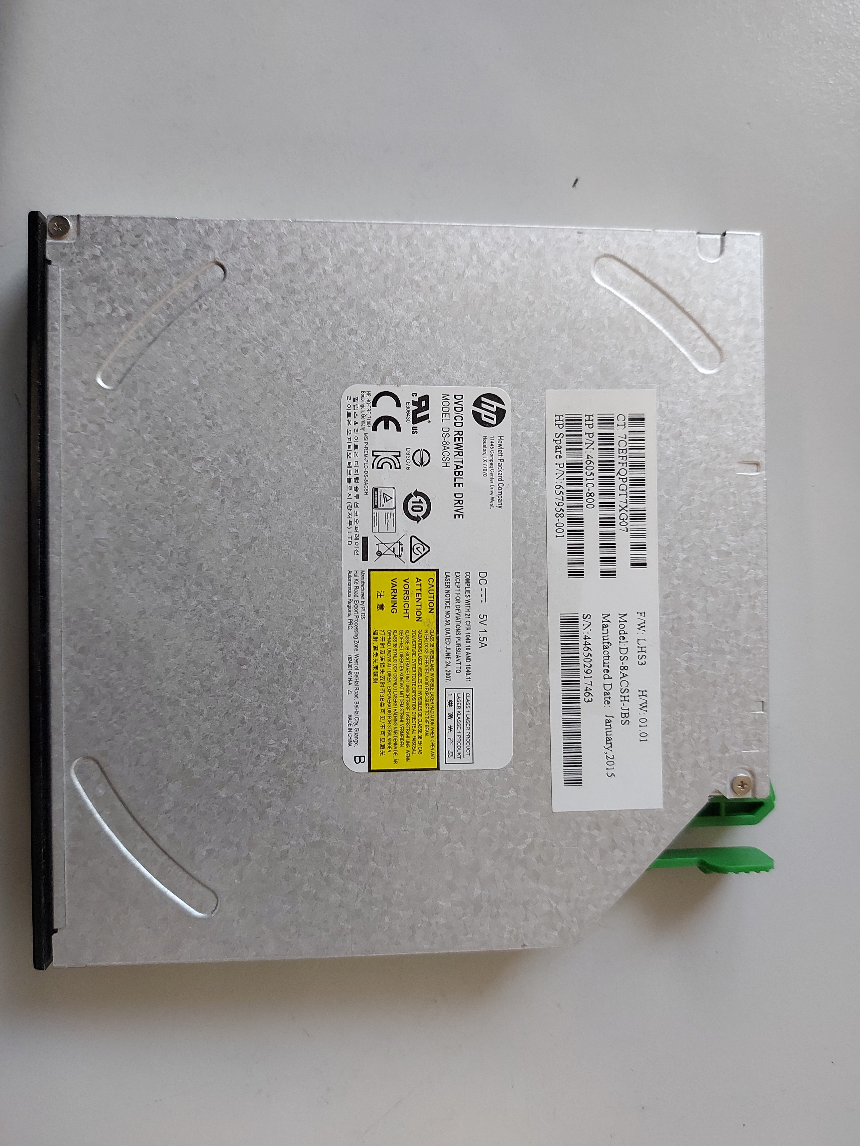 HP DS-8ACSH-JBS Slim internal DVD±RW CD SATA Writer Drive (460510-800)