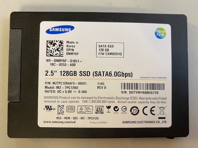 Samsung 128GB SSD SATA MZ7PC128HAFU-000D1 0NMY6F