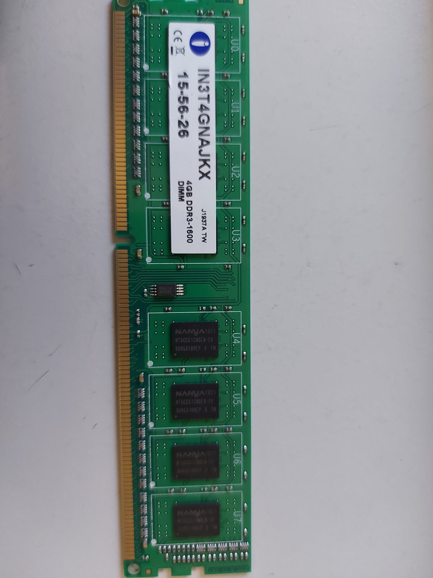 Integral 4GB DDR3 PC3-12800 240pin 1600MHz unbuffered NONECC DIMM IN3T4GNAJKX