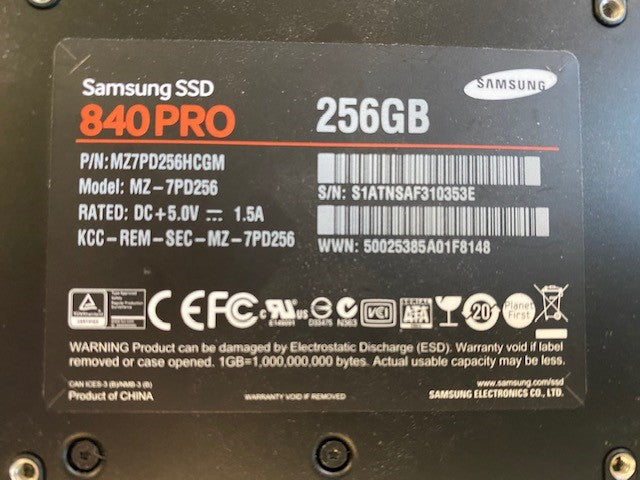 Samsung 840 PRO 256GB SSD MZ7PD256HCGM