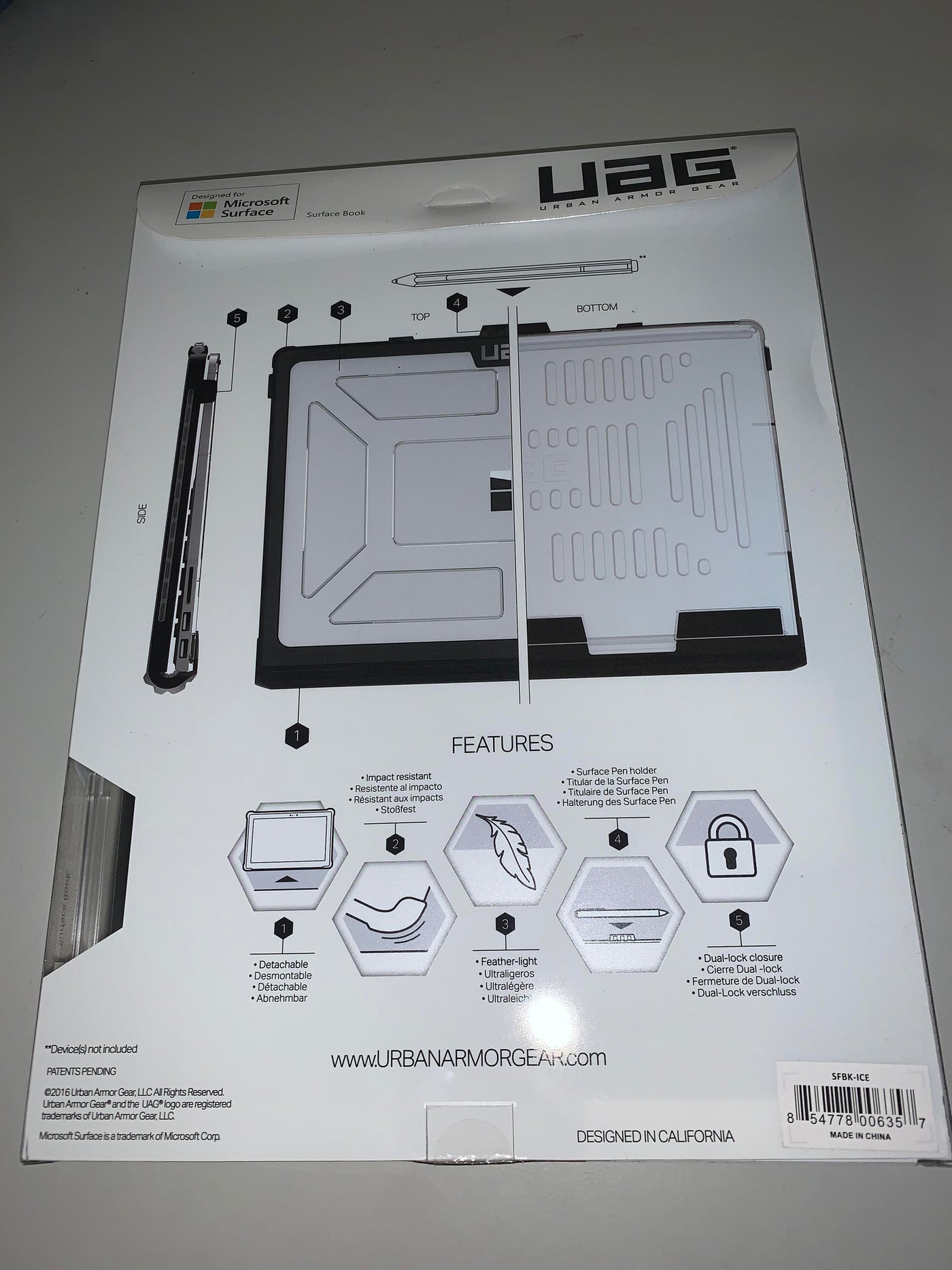 UAG Plasma Series Microsoft Surface Book 3, 2, 1, & Performance Base Case (new S) For a 13.5" display.