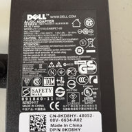 DELL AC ADAPTER PA 3E FAMILY EA90PE1-00 240 IN 19.5 OUT  ( KD8HY USED)