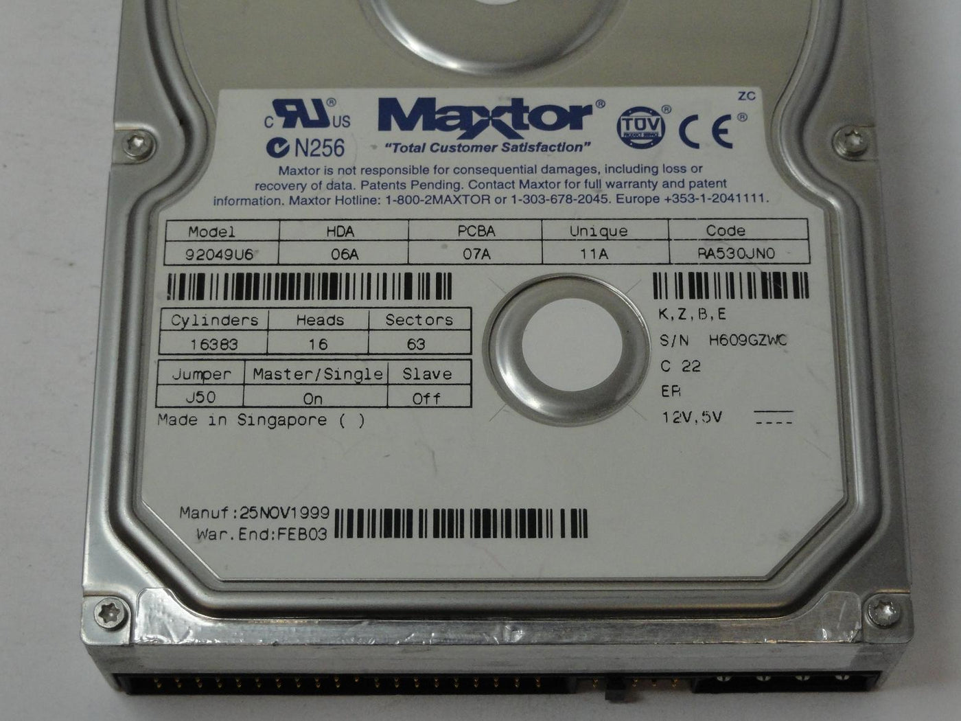 MC6303_92049U6_Maxtor 20GB 3.5" IDE HDD - Image3