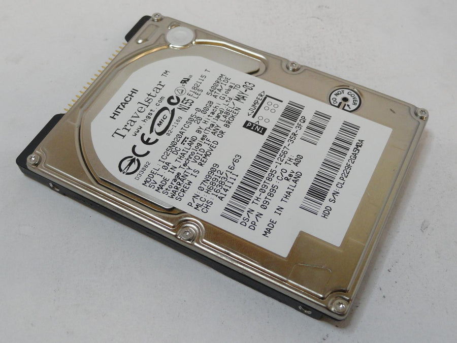 07N9909 - Hitachi Dell 20GB IDE 5400rpm 2.5in Laptop Hard Drive - USED