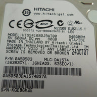 MC6377_0A50503_Hitachi 80GB IDE 5400rpm 2.5in HDD - Image3