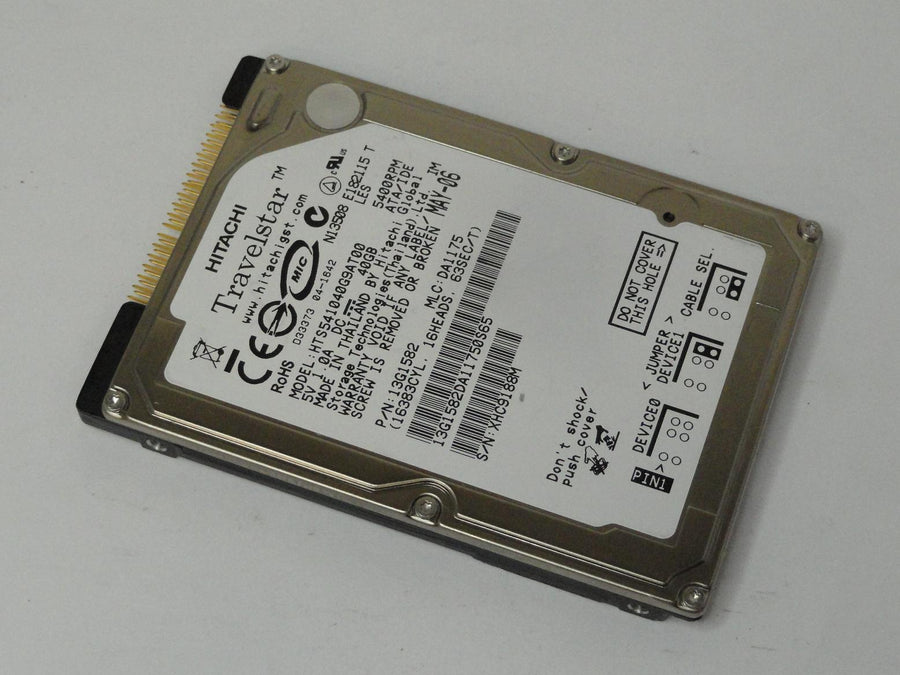 13G1582 - Hitachi 40GB IDE 5400rpm 2.5in Travelstar HDD - USED