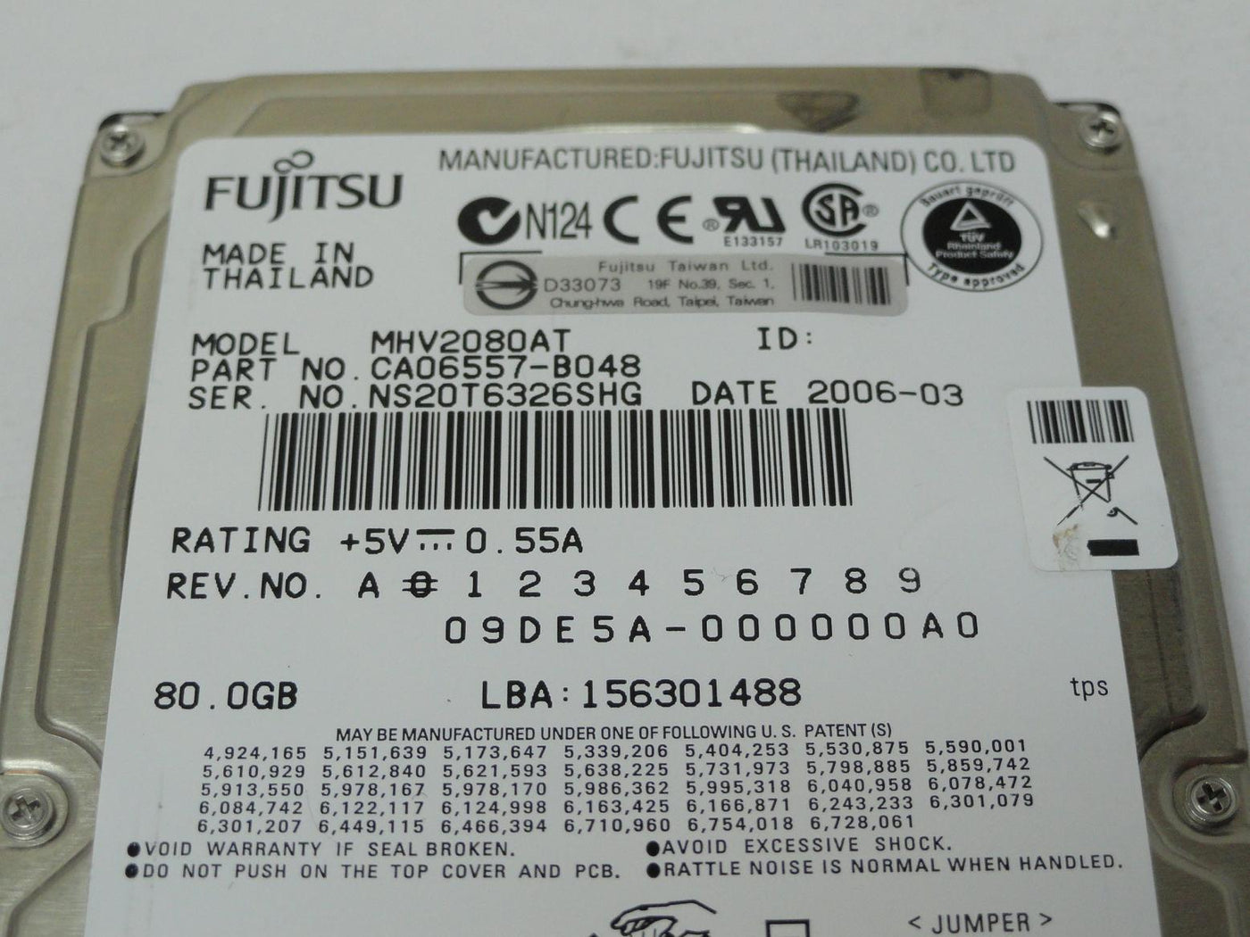PR00237_CA06557-B048_Fujitsu 80GB IDE 4200rpm 2.5in HDD - Image3