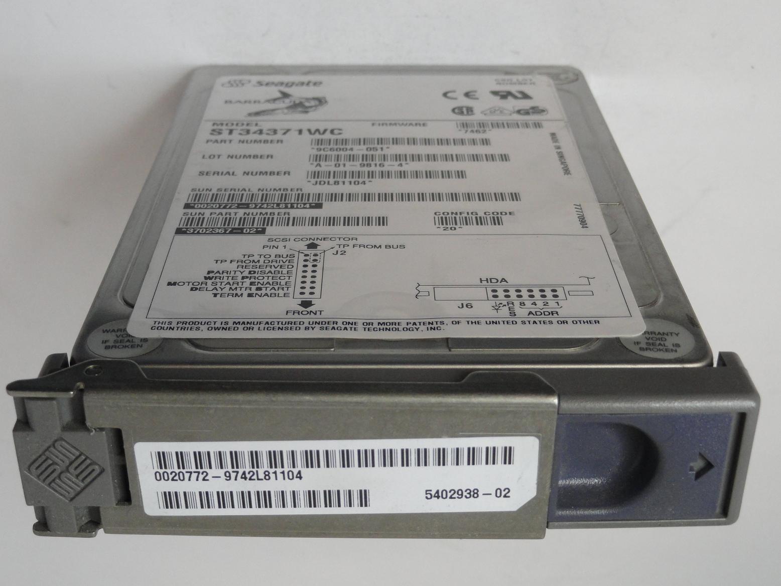 PR00322_9C6004-051_Seagate Sun 4.3GB SCSI 80 Pin 7200rpm 3.5in HDD - Image2
