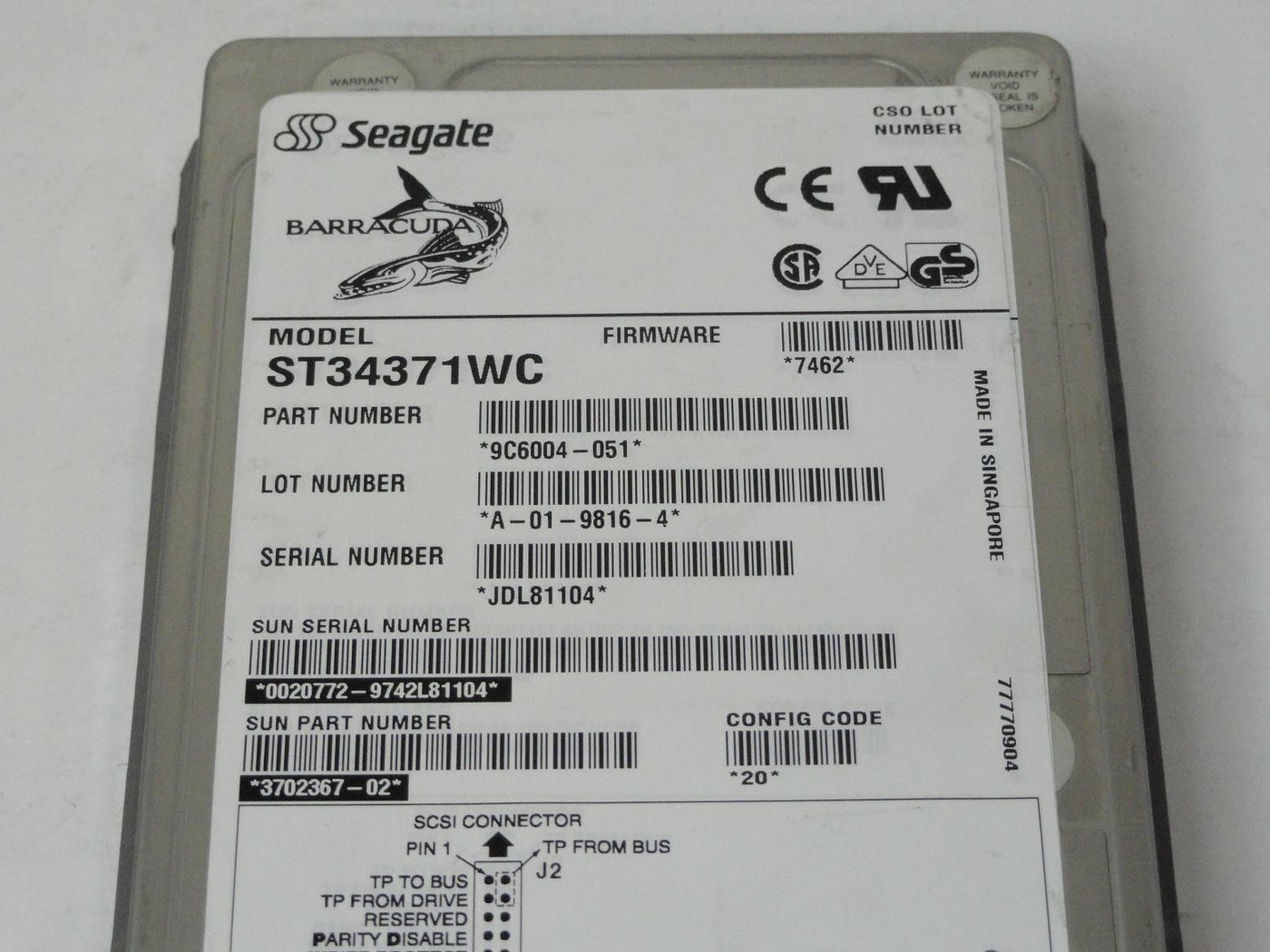 PR00322_9C6004-051_Seagate Sun 4.3GB SCSI 80 Pin 7200rpm 3.5in HDD - Image4
