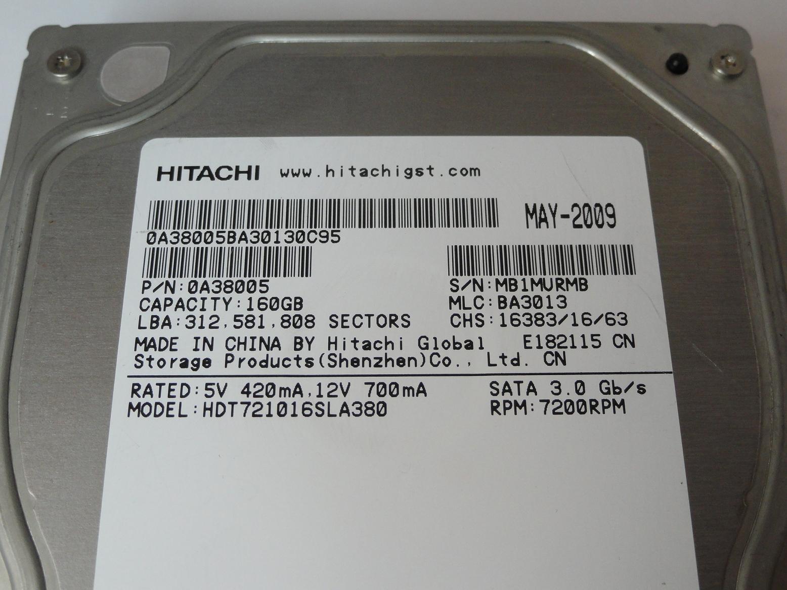 PR00399_0A38005_Hitachi 160GB SATA 7200rpm 3.5in HDD - Image3
