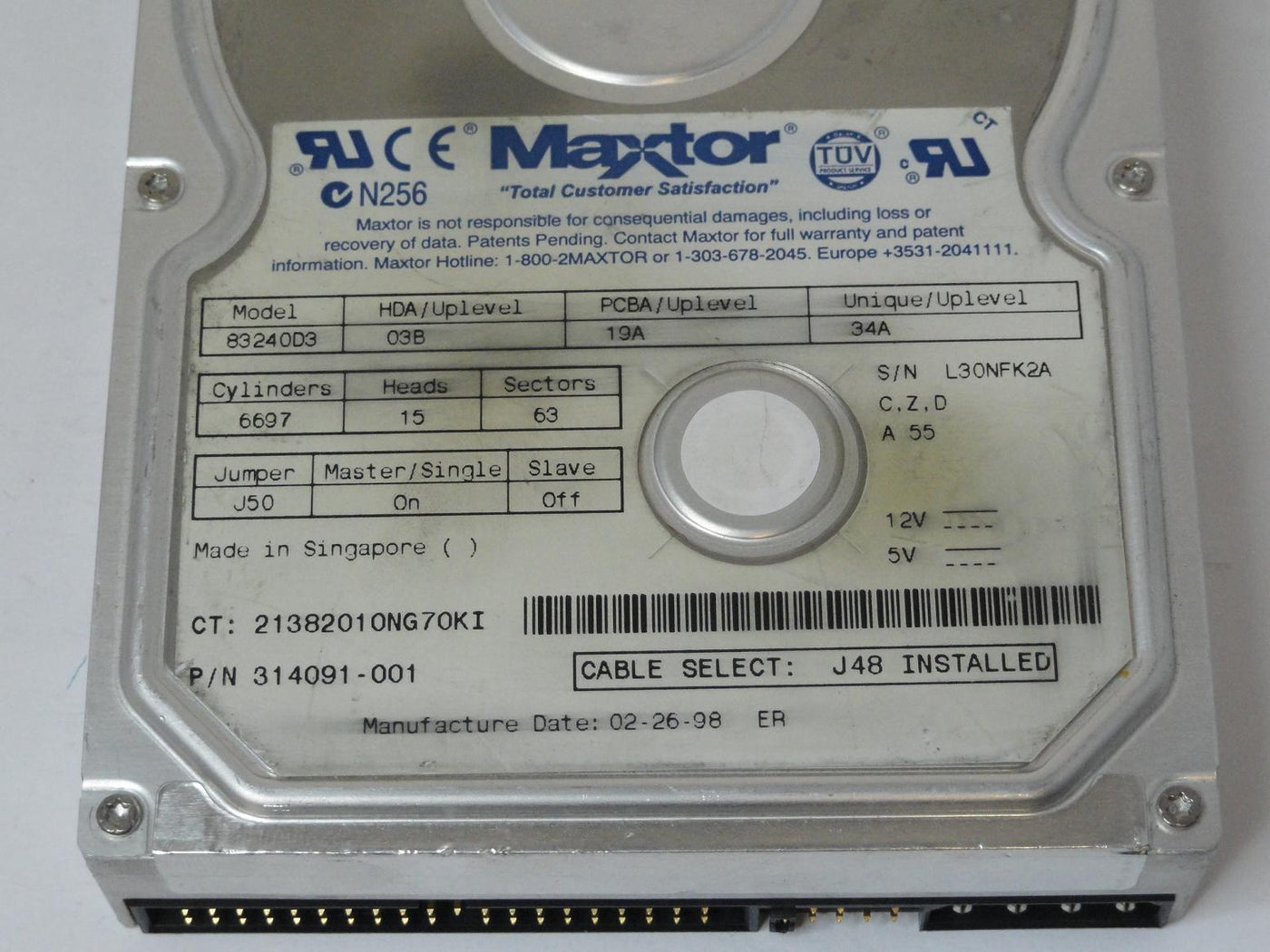 PR22634_83240D3_Maxtor 3.2Gb IDE 5400rpm 3.5in HDD - Image3