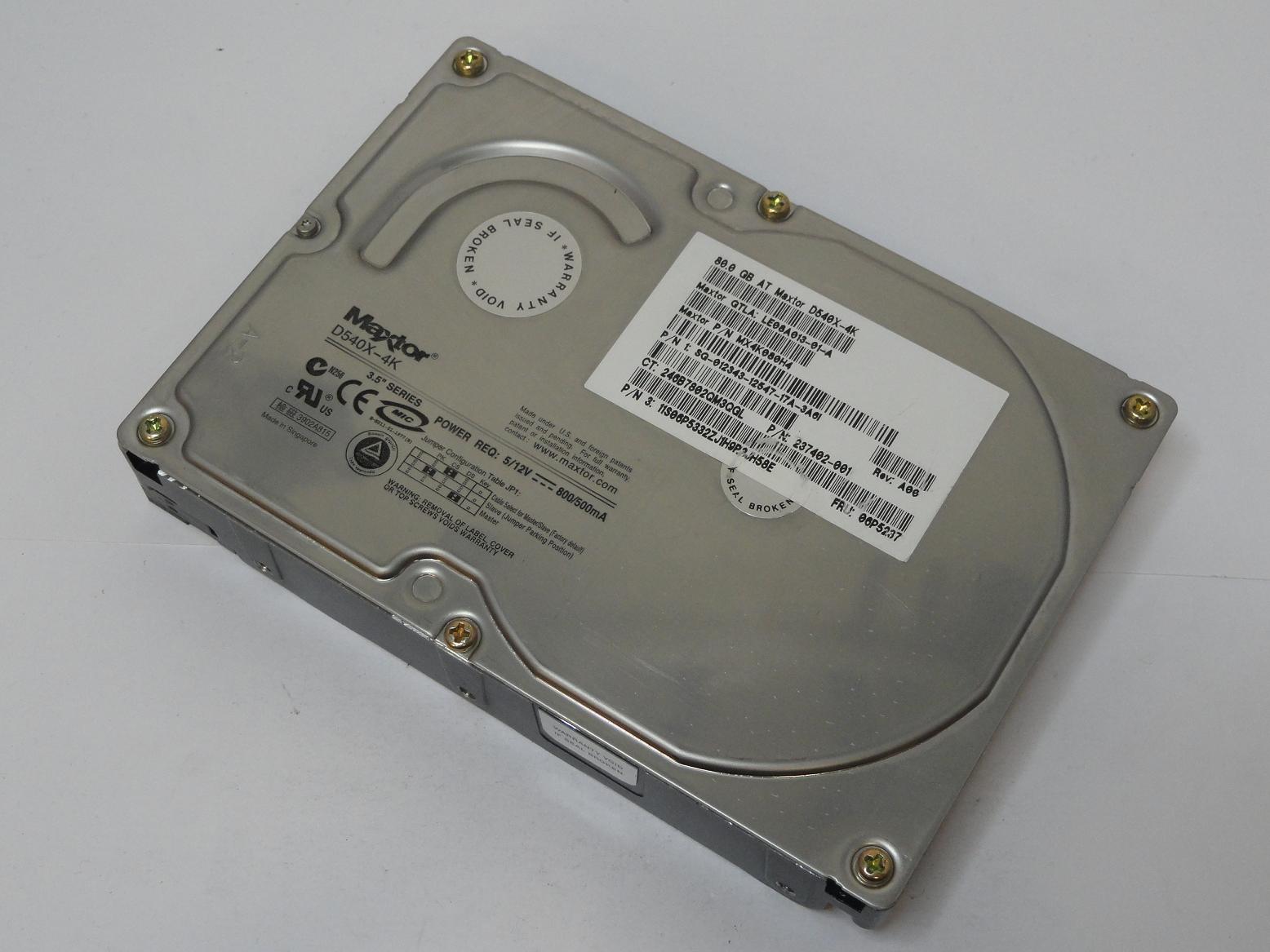 4K080H4 - Maxtor 80GB IDE 5400rpm 3.5in Hard Disk Drive - Refurbished