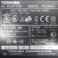 PR01153_PA2444U_Toshiba AC Adapter - Input 100-240VAC 50-60Hz - Image2