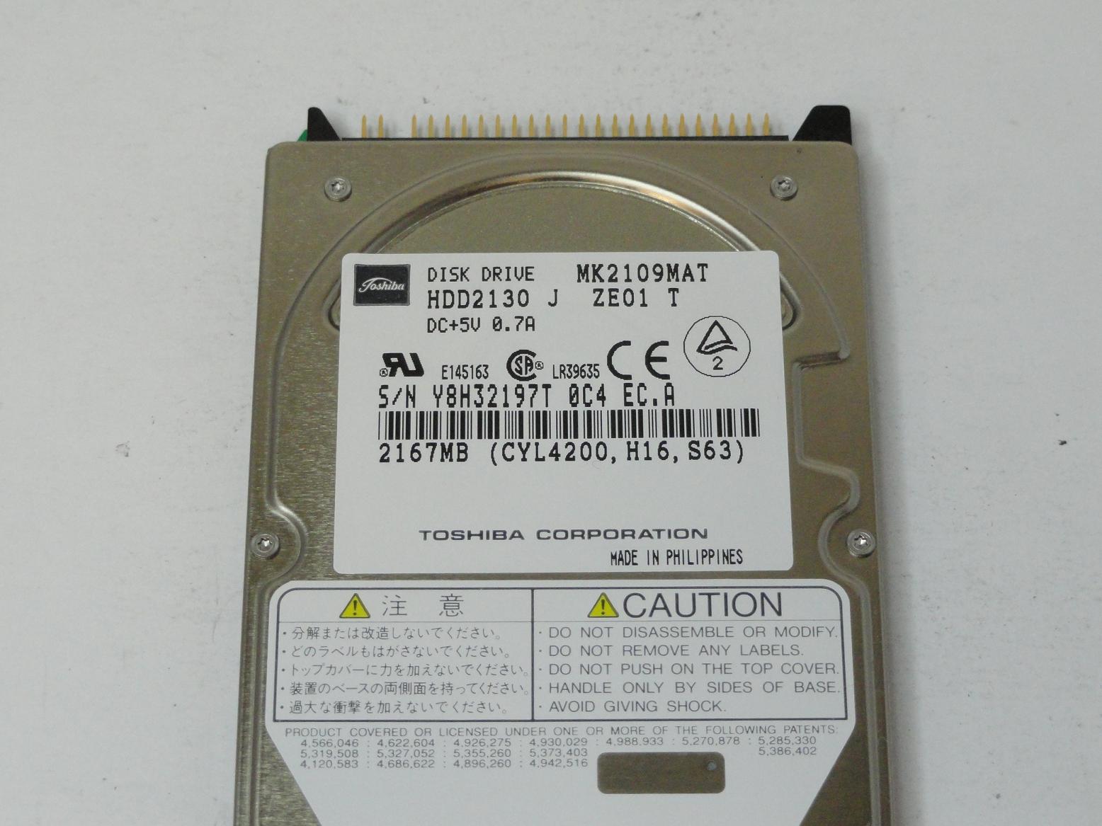 PR01767_HDD2130_Toshiba 2.1GB IDE 4200rpm 2.5in HDD - Image3