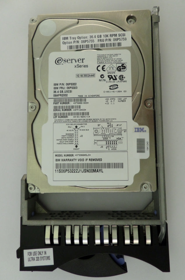 9T5006-023 - IBM / Seagate 36Gb SCSI 80 Pin 3.5" 10Krpm HDD - Refurbished